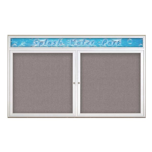 Double Door Radius Corkboard With Header