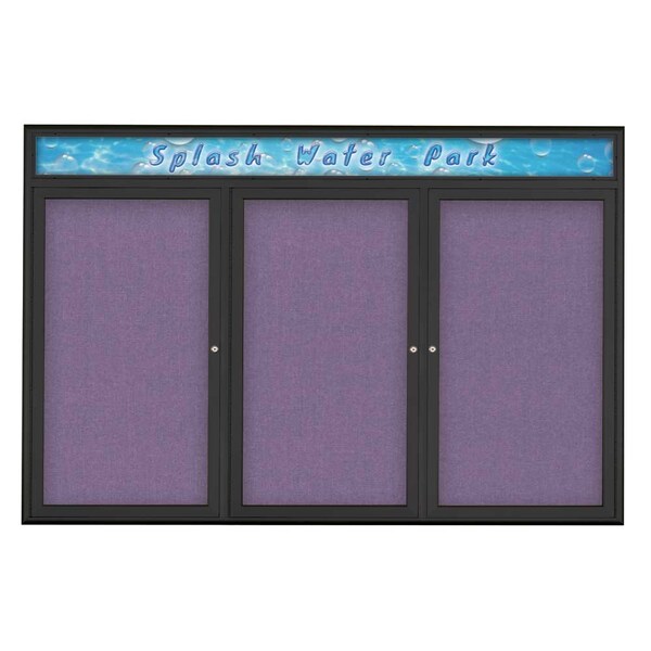 Triple Door Radius Corkboard With Header