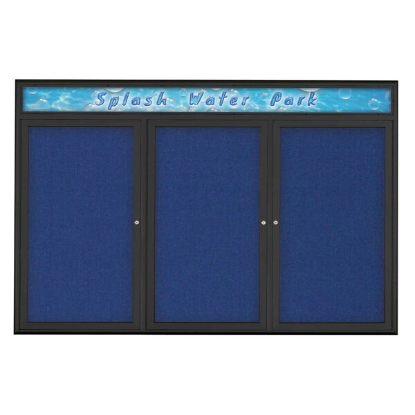 Triple Door Radius Corkboard With Header