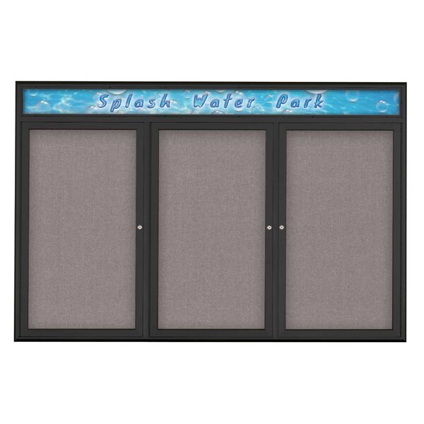 Triple Door Radius Corkboard With Header