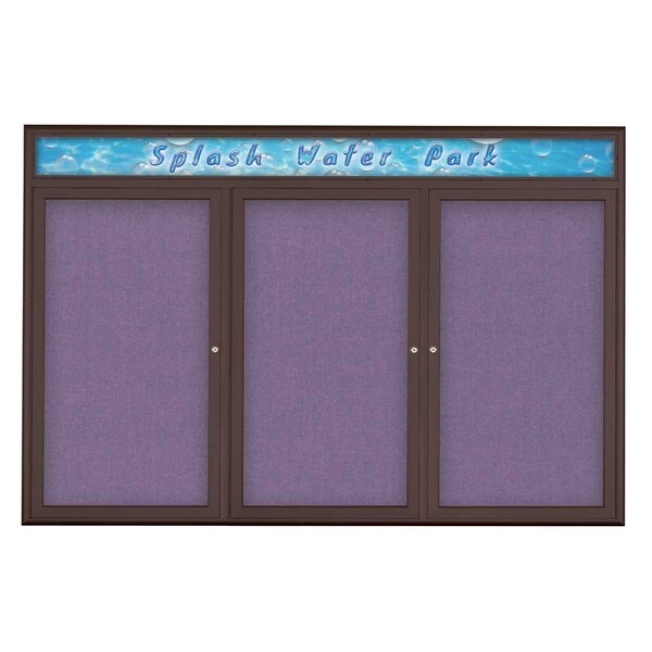Triple Door Radius Corkboard With Header