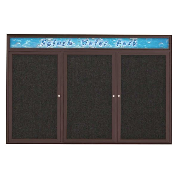 Triple Door Radius Corkboard With Header