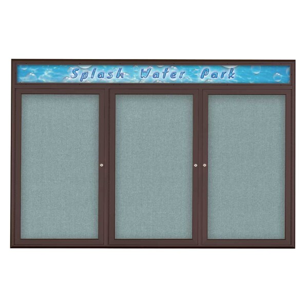 Triple Door Radius Corkboard With Header