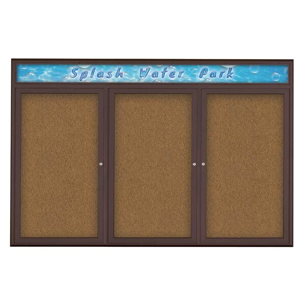 Triple Door Radius Corkboard, Header, 72