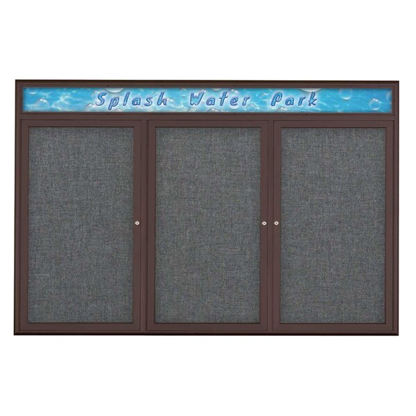 Triple Door Radius Corkboard With Header