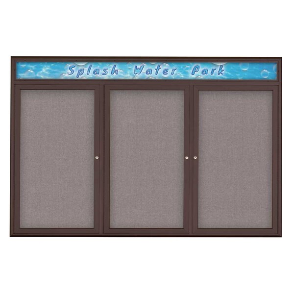 Triple Door Radius Corkboard With Header