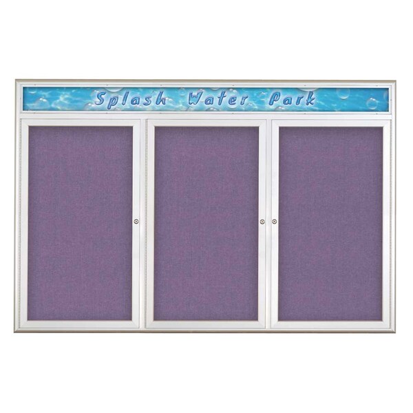 Triple Door Radius Corkboard With Header