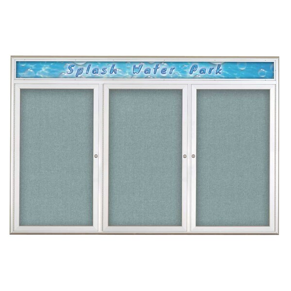 Triple Door Radius Corkboard With Header