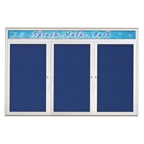 Triple Door Radius Corkboard With Header