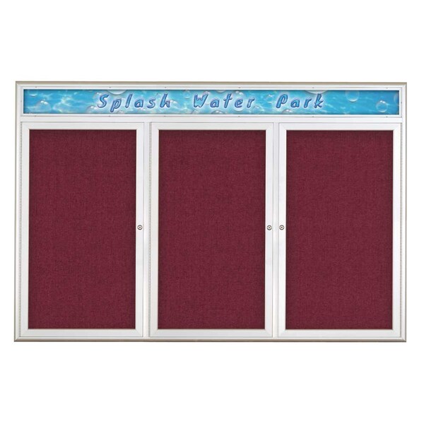 Triple Door Radius Corkboard With Header