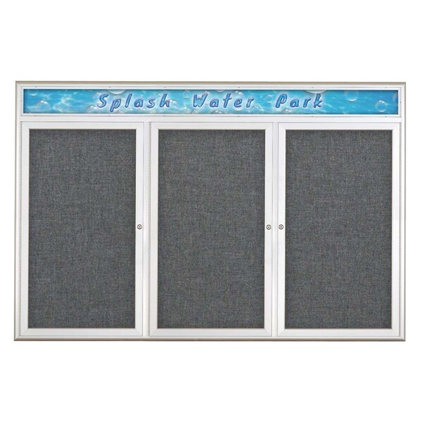 Triple Door Radius Corkboard With Header