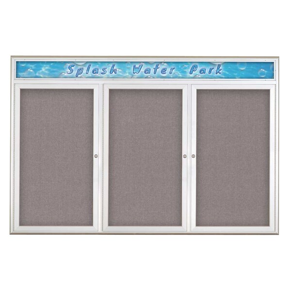 Triple Door Radius Corkboard With Header
