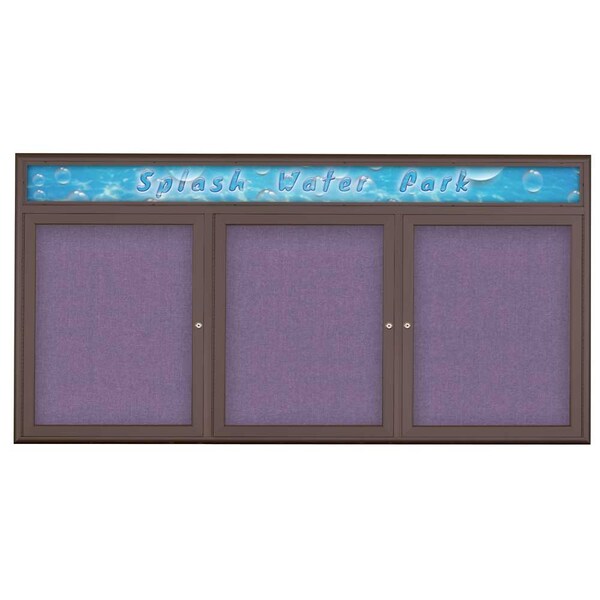 Triple Door Radius Corkboard With Header