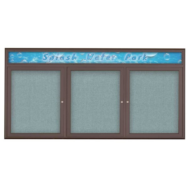 Triple Door Radius Corkboard With Header