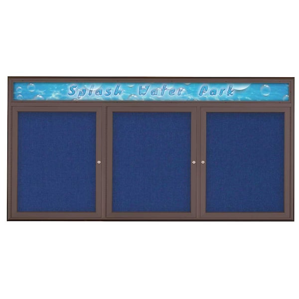 Triple Door Radius Corkboard With Header