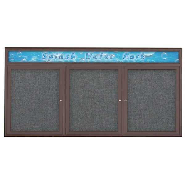 Triple Door Radius Corkboard With Header