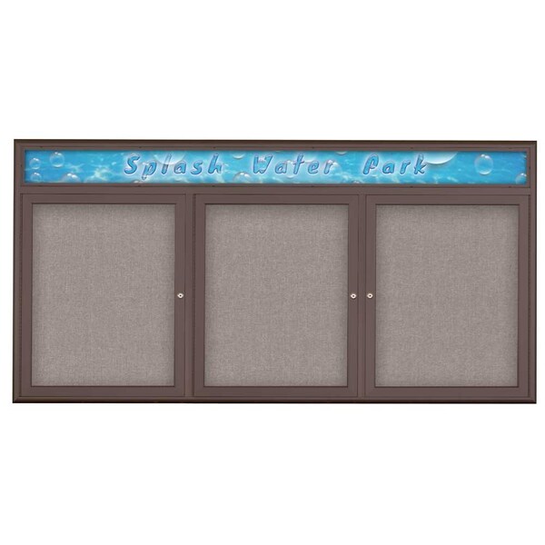 Triple Door Radius Corkboard With Header