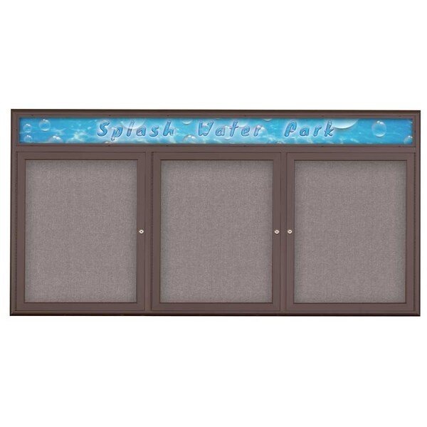 Triple Door Radius Corkboard With Header