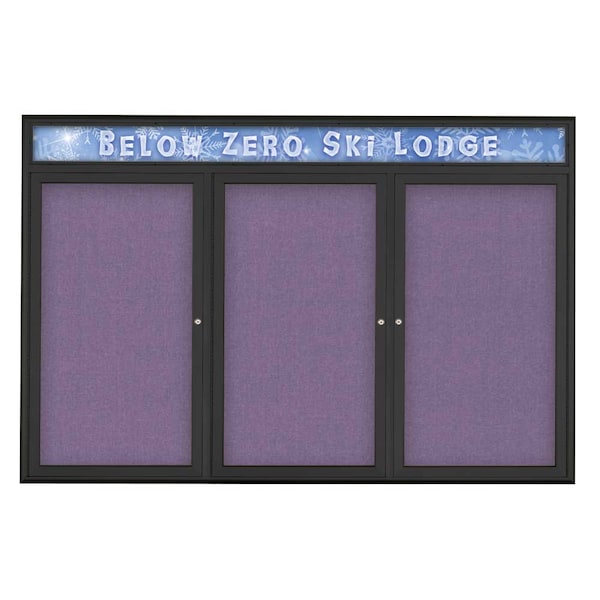 Triple Door Radius Plus Corkboard With H