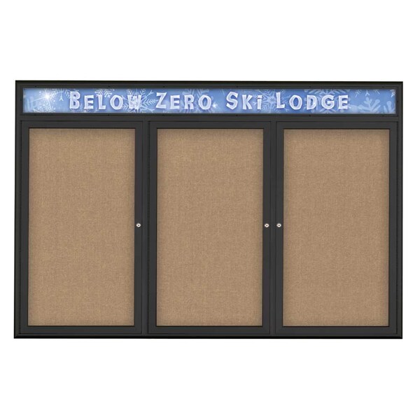 Triple Door Radius Plus Corkboard With H