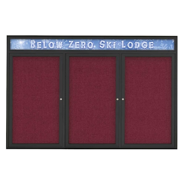 Triple Door Radius Plus Corkboard With H