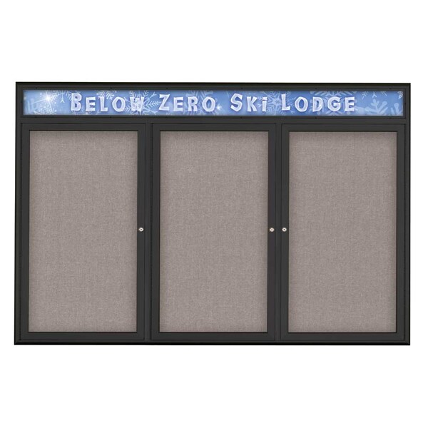 Triple Door Radius Plus Corkboard With H