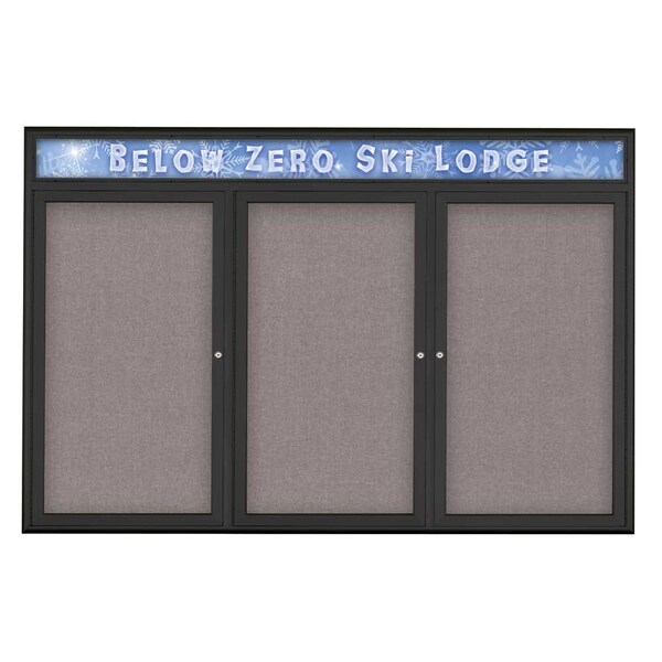 Triple Door Radius Plus Corkboard With H
