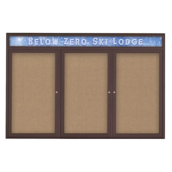 Triple Door Radius Plus Corkboard With H