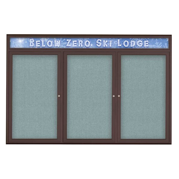 Triple Door Radius Plus Corkboard With H