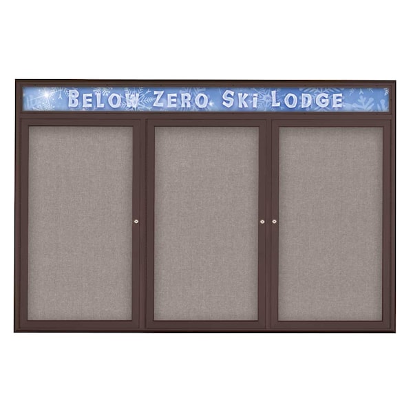 Triple Door Radius Plus Corkboard With H