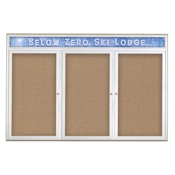 Triple Door Radius Plus Corkboard With H
