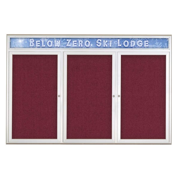 Triple Door Radius Plus Corkboard With H