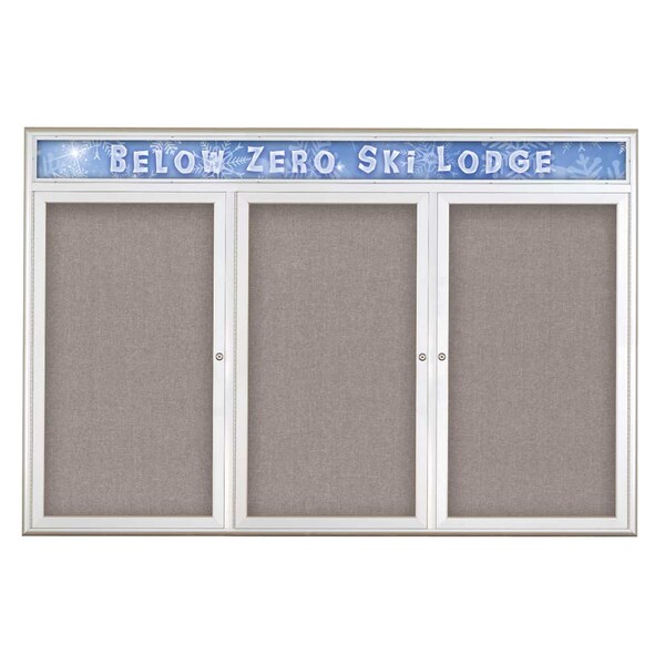 Triple Door Radius Plus Corkboard With H