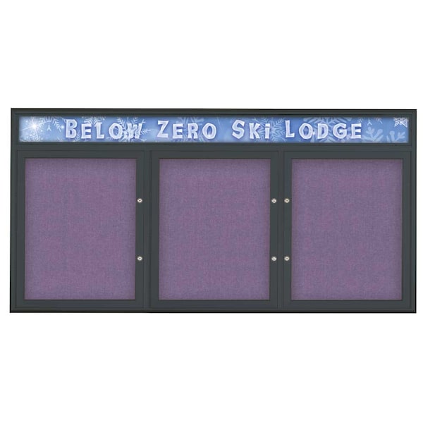 Triple Door Radius Plus Corkboard With H