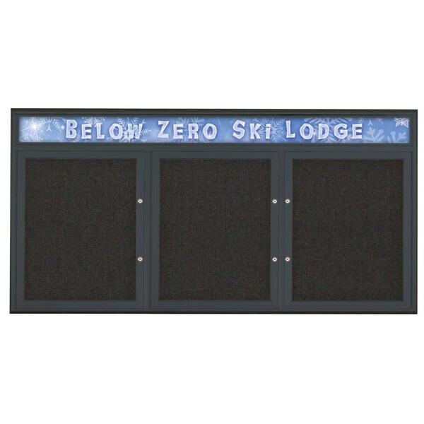 Triple Door Radius Plus Corkboard With H