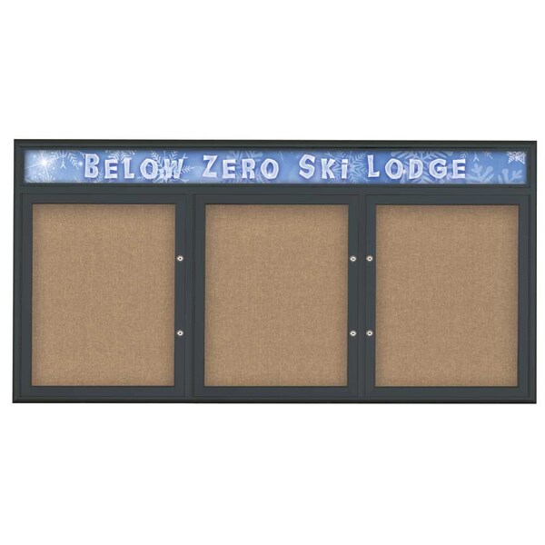 Triple Door Radius Plus Corkboard With H
