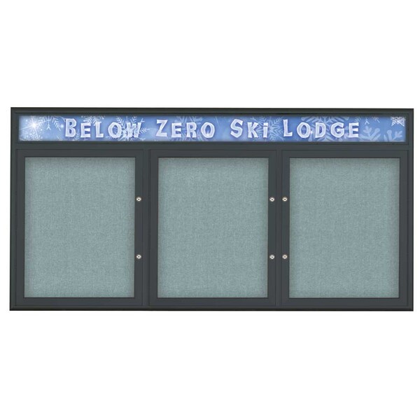 Triple Door Radius Plus Corkboard With H