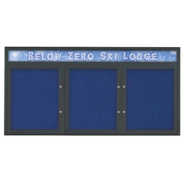 Triple Door Radius Plus Corkboard With H