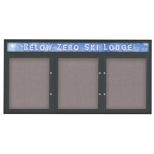 Triple Door Radius Plus Corkboard With H