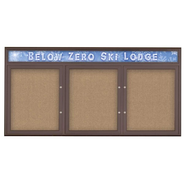Triple Door Radius Plus Corkboard With H