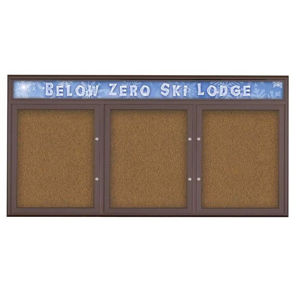 Triple Door Radius Plus Corkboard, Hdr, 72