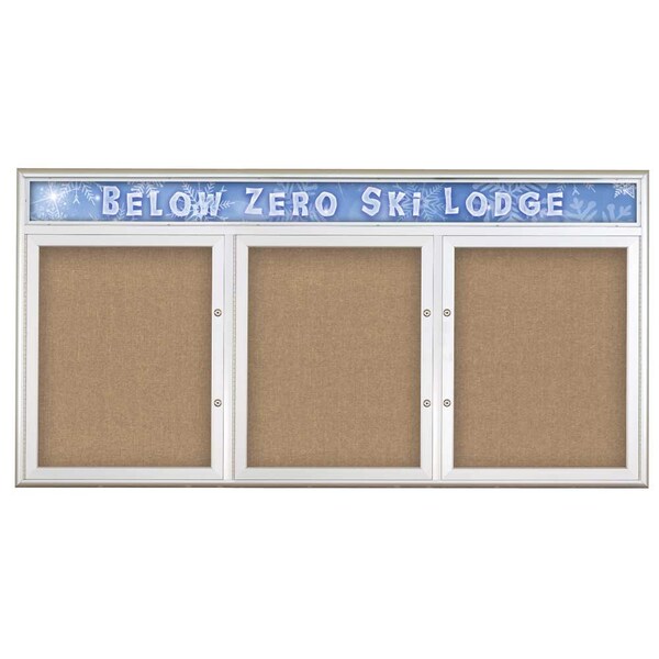 Triple Door Radius Plus Corkboard With H