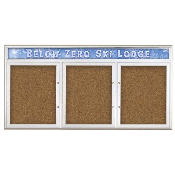 Triple Door Radius Plus Corkboard, Hdr, 72