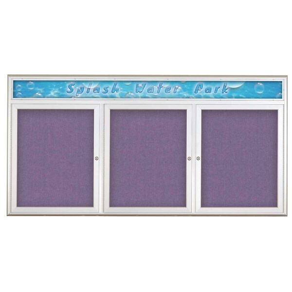 Triple Door Radius Corkboard With Header