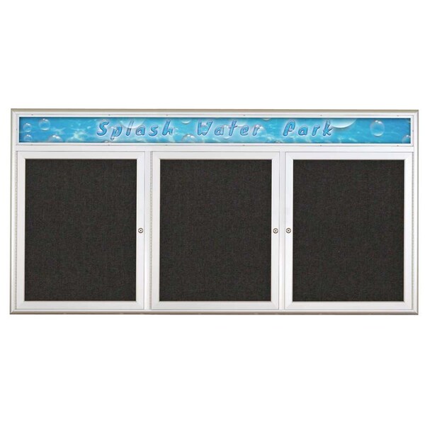 Triple Door Radius Corkboard With Header