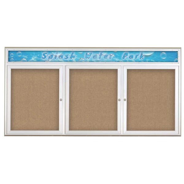 Triple Door Radius Corkboard With Header