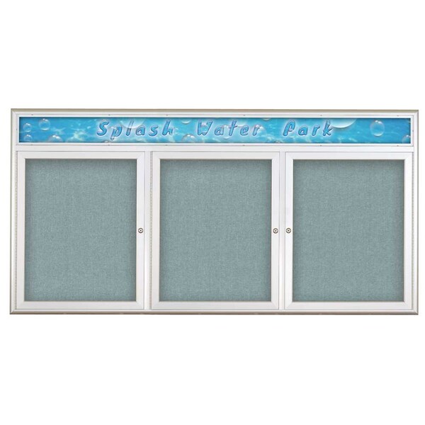 Triple Door Radius Corkboard With Header