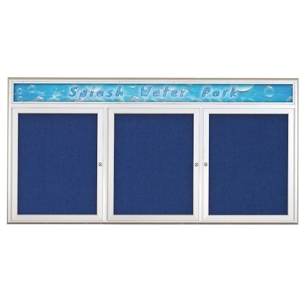 Triple Door Radius Corkboard With Header