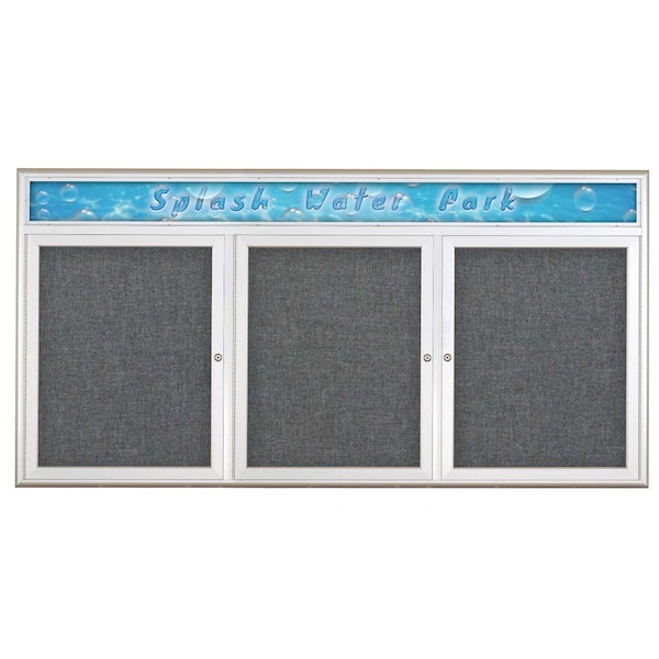 Triple Door Radius Corkboard With Header
