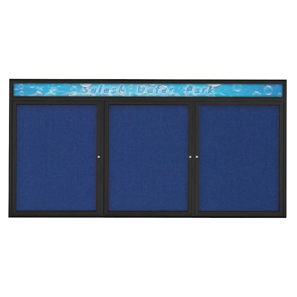 Triple Door Radius Corkboard With Header